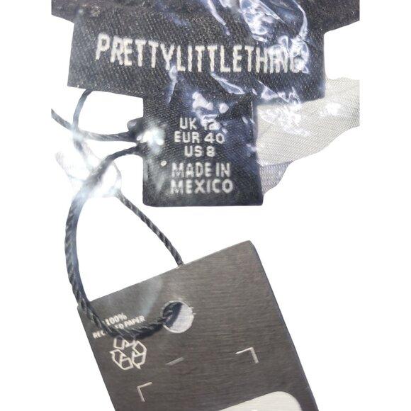 PrettyLittleThing Black Printed Skirt & Top Set Long Sleeve Size 8 - Picture 5 of 7